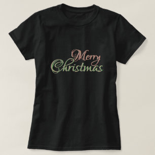 Vroegere kerstgroene rode gouden tekst t-shirt