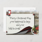 Vroegere kerstgroet feestdagenkaart (Voorkant / Achterkant)