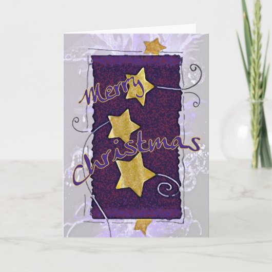 Vroegere kerstKaart + grijze achtergrond Feestdagen Kaart (Voorkant)