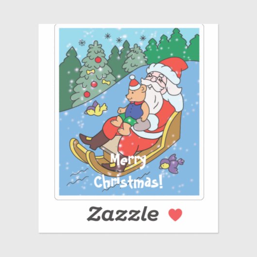 Vroegere kerstkaart sticker (Vel)