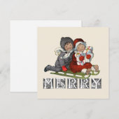 Vroegere kerstkaart voor  geleide kinderen (Voorkant / Achterkant)