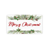 Vroegere kerstomlijsting Winter Wheath Greeting Etiket (Voorkant)