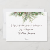 Vroegere kerstomlijsting Winter Wheath Greeting Feestdagenkaart (Achterkant)