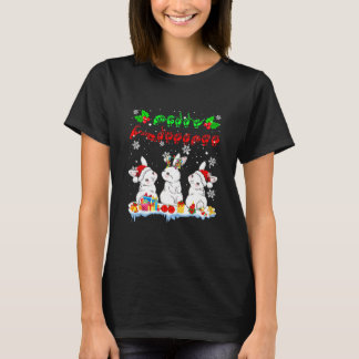 Vroegere kerstpas Bunny ASL Sign Language T-shirt