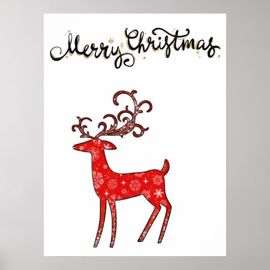 Vroegere kerstrendierfeestdag T-Shirt Canvas tas Poster (Voorkant)