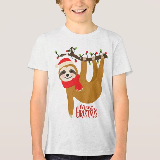 Vroegere kerstsleuf | FEESTDAGEN Tri-Blend Shirt (Voorkant)