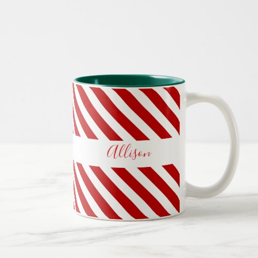 Vroegere kerststrepen tweekleurige koffiemok (Rechts)
