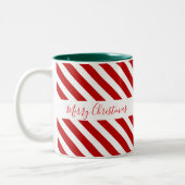 Vroegere kerststrepen tweekleurige koffiemok (Links)