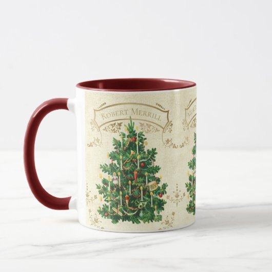 Vroegere kerstviering - Eigen naam Mok (Links)