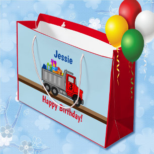 Vroegere vrachtwagenlading van cadeautjes jongens groot cadeauzakje