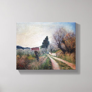 VROEGSTE SPRING IN HET VERNALESE/Toscaanse landsch Canvas Afdruk
