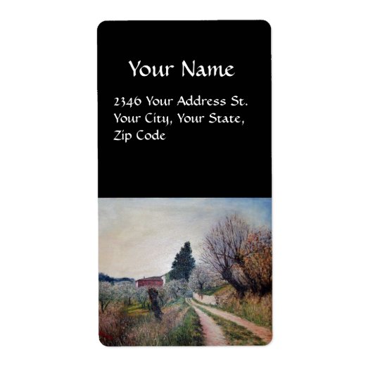 VROEGSTE SPRING IN HET VERNALESE/Toscaanse landsch Etiket (Voorkant)