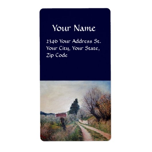 VROEGSTE SPRING IN HET VERNALESE/Toscaanse landsch Etiket (Voorkant)