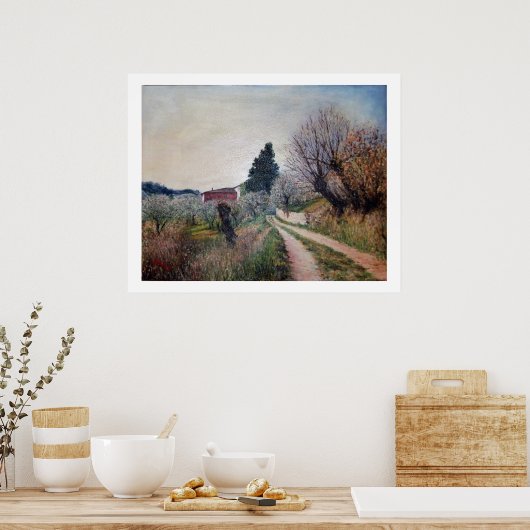 VROEGSTE SPRING IN HET VERNALESE/Toscaanse landsch Poster (Keuken)