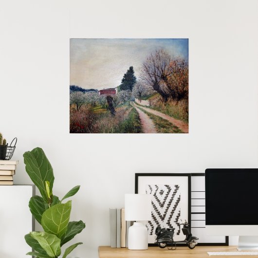 VROEGSTE SPRING IN HET VERNALESE/Toscaanse landsch Poster (Thuiskantoor)