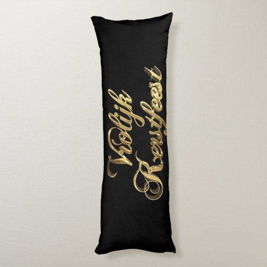 VroKerstlijk Nederlands Kerstmis Black en Gold Lichaamskussen (Achterkant (Verticaal))