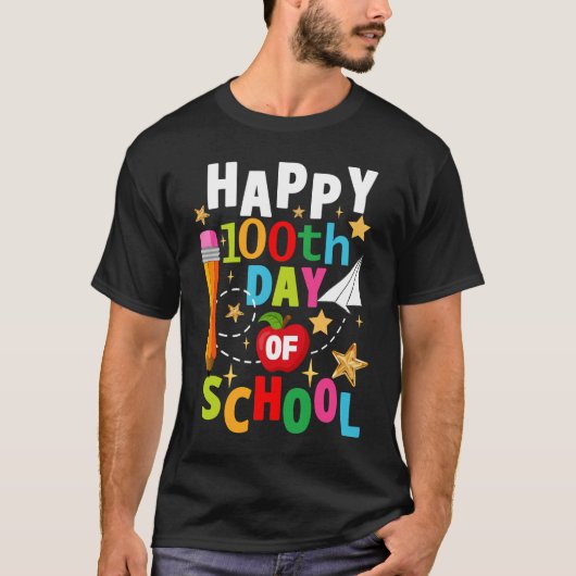 Vrolijk 100-de schooldag t-shirt (Voorkant)