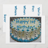 Vrolijk 1-Birthday! Kaart (Voorkant / Achterkant)