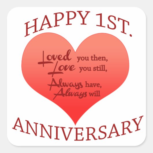 Vrolijk 1. Verjaardag Vierkante Sticker (Voorkant)