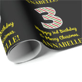 Vrolijk 3e verjaardag & Vrolijk Kerstfeest, Douane Cadeaupapier (Rol Hoek)