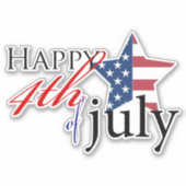 Vrolijk 4 juli 1 sticker (Voorkant)