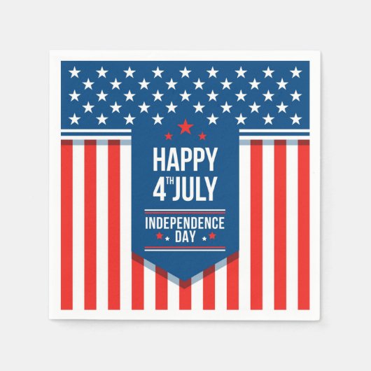 Vrolijk 4 juli sterren en Stripes Servet (Voorkant)