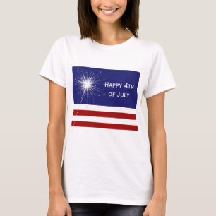 Vrolijk 4 juli T-shirt met Sparkler