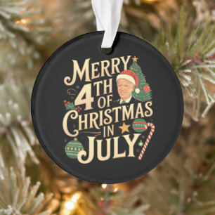 Vrolijk 4e kerstfeest in juli Funny Biden Memes Ornament