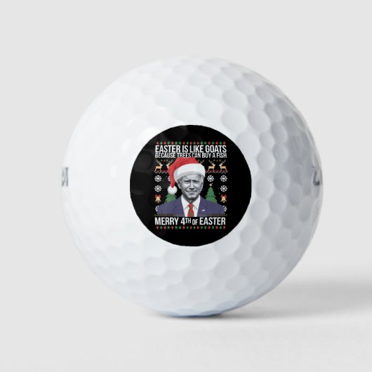 Vrolijk 4e van Pasen Grappig Biden Lelijke Kerstmi Golfballen (Voorkant)