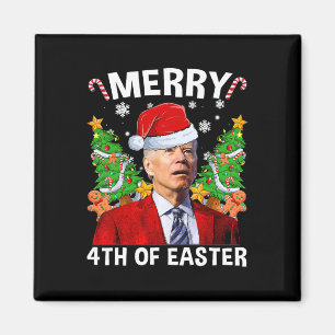 Vrolijk 4e van Pasen Grappig Biden Lelijke Kerstmi Magneet