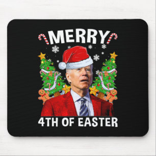 Vrolijk 4e van Pasen Grappig Biden Lelijke Kerstmi Muismat