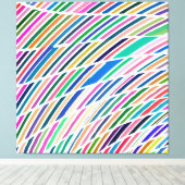 vrolijk abstract kleurenpatroon canvas afdruk (Insitu (Houten vloer))