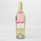 VROLIJK ALLES BANNER modern gebladerte patroon roo Flessenhanger (Op fles)