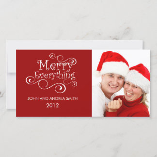 VROLIJK ALLES KERST FOTOKAART ROOD FEESTDAGENKAART