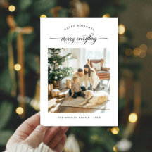 Vrolijk alles Minimalistische Familiefoto Kerstmis