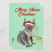Vrolijk Aussie Kerst Koala beer Feestdagenkaart (Voorkant / Achterkant)