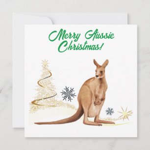 Vrolijk Aussie Kerstmis Kangoeroe Feestdagenkaart