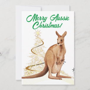 Vrolijk Aussie Kerstmis Kangoeroe Feestdagenkaart