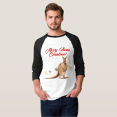 Vrolijk Aussie Kerstmis Kangoeroe T-shirt (Voorkant volledig)