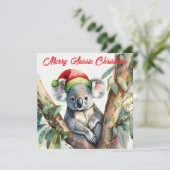 Vrolijk Aussie Kerstmis Koala Feestdagenkaart (Staand voorkant)