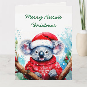 Vrolijk Aussie Kerstmis Koala Kaart