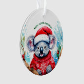 Vrolijk Aussie Kerstmis Koala Ornament (voorkant)