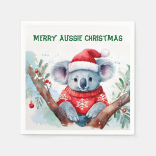 Vrolijk Aussie Kerstmis Koala Servet