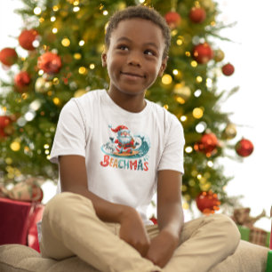 Vrolijk Beachmas Santa Surfen Retro Design T-shirt