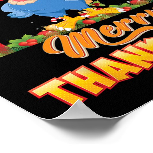 Vrolijk bedankt Turkije Santa Elf Thanksgiving Chr Poster (Hoek)