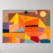Vrolijk berglandschap, Paul Klee Abstracte kunst Poster (Voorkant)