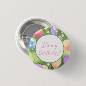 Vrolijk Birthday! Balloon Ronde Button 3,2 Cm (Voorkant /achterkant)