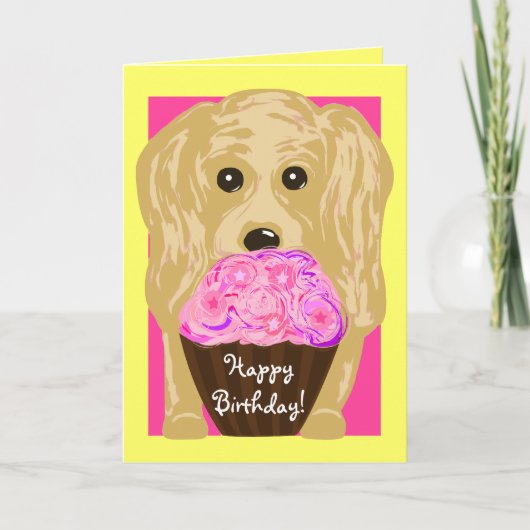 Vrolijk Birthday! Cocker Spaniel Art Kaart (Voorkant)