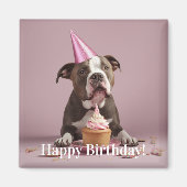 Vrolijk Birthday! Dikke taart Magneet (Voorkant)