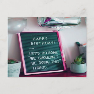 Vrolijk Birthday! Funny Naughty Trouble Briefkaart